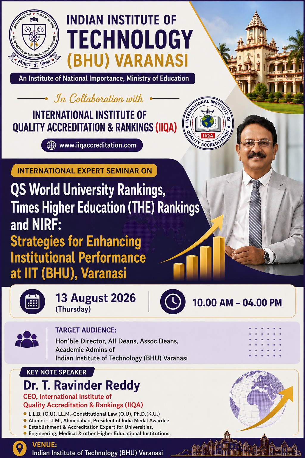 IIT (BHU) Varanasi & IIQA Host International Expert Seminar on QS, THE & NIRF Rankings 
